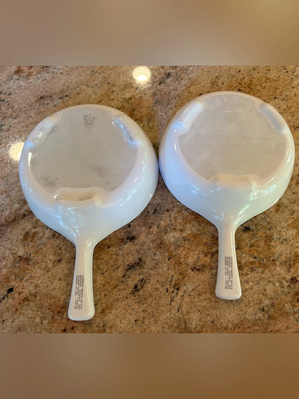 Corning Ware MW-83-B #4781 Pair w/Pyrex Lid P83C 7”Microwave Browning Skillet